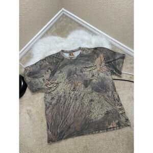 Russell Outdoors Pocket T-Shirt Mens XL Brown Camo Excellent Mossy Oak Brush